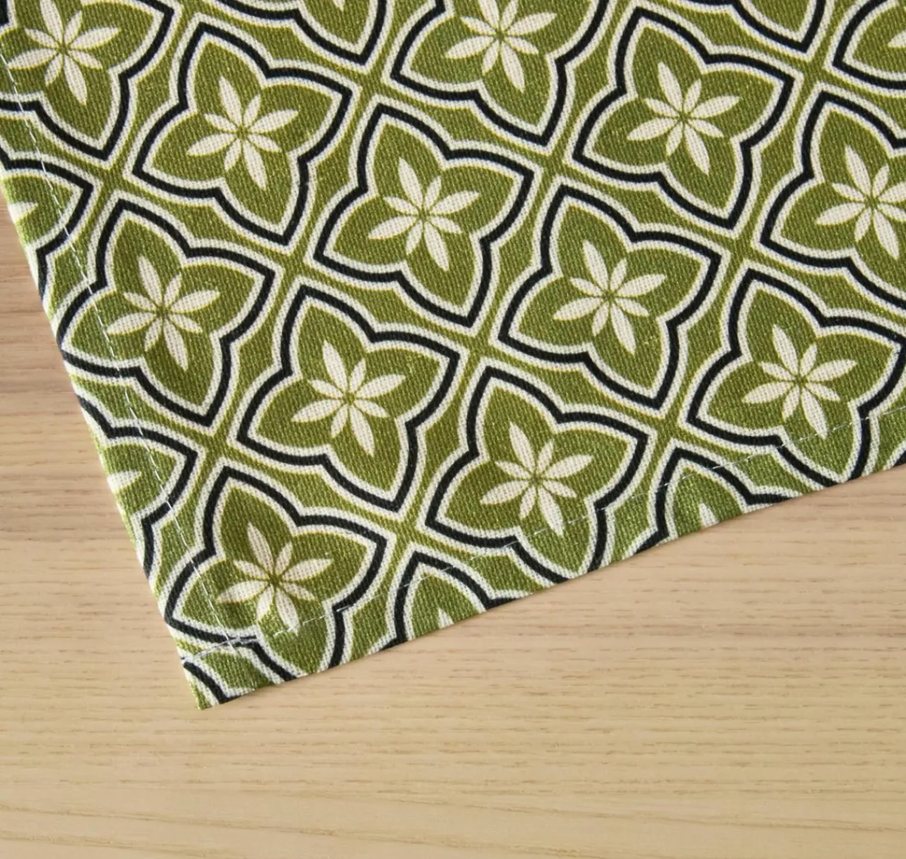 EMINZA Nappe rectangulaire coton enduit (150 x 350 cm) Gloria e Vert New