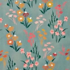 EMINZA Nappe rectangulaire coton enduit (150 x 350 cm) Juliette Vert Eucalyptus Sale