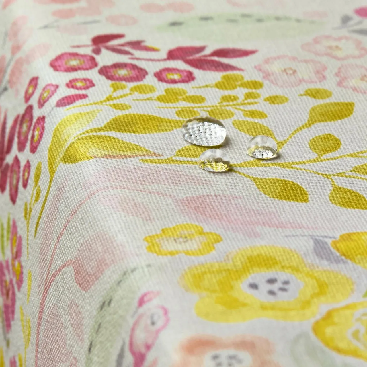 EMINZA Nappe rectangulaire coton enduit (150 x 350 cm) Paquerettes Multicolore