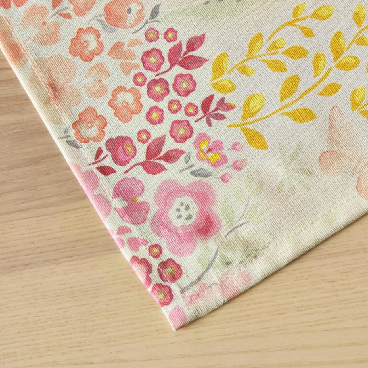 EMINZA Nappe rectangulaire coton enduit (150 x 350 cm) Paquerettes Multicolore