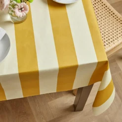 EMINZA Nappe rectangulaire coton enduit (150 x 250 cm) Clementine Jaune moutarde