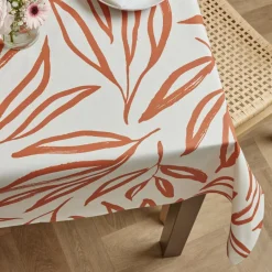 EMINZA Nappe rectangulaire coton enduit (150 x 350 cm) Galice Terracotta New