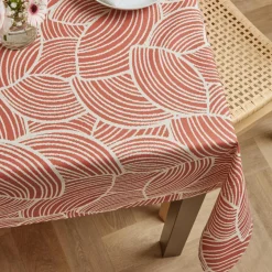 EMINZA Nappe rectangulaire coton enduit (150 x 350 cm) Sarah Terracotta Discount