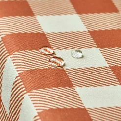EMINZA Nappe rectangulaire coton enduit (150 x 250 cm) Vichy Terracotta