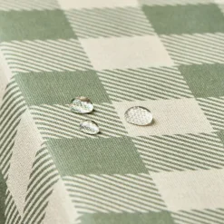 EMINZA Nappe rectangulaire coton enduit (150 x 350 cm) Vichy Vert sauge Best