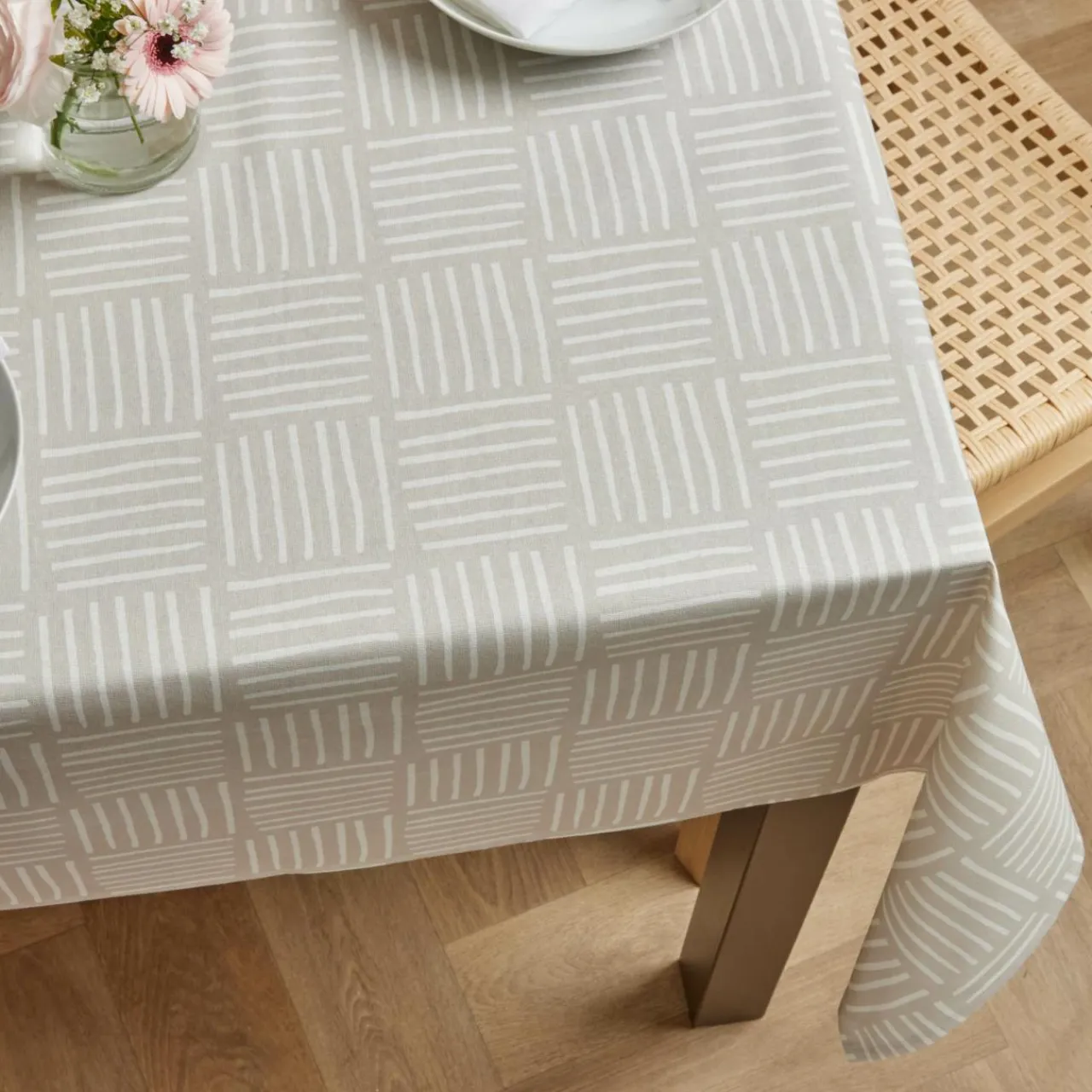 EMINZA Nappe rectangulaire coton enduit (150 x 350 cm) Paolo Beige Online