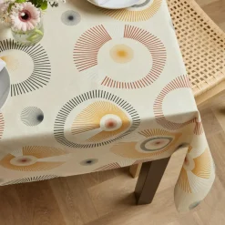 EMINZA Nappe rectangulaire coton enduit (150 x 350 cm) Manhattan Beige Hot