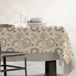 EMINZA Nappe rectangulaire coton enduit (150 x 350 cm) Manhattan Beige Hot