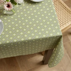 EMINZA Nappe rectangulaire coton enduit (150 x 250 cm) Gloria e Vert Sale