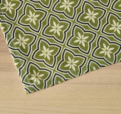 EMINZA Nappe rectangulaire coton enduit (150 x 250 cm) Gloria e Vert Sale