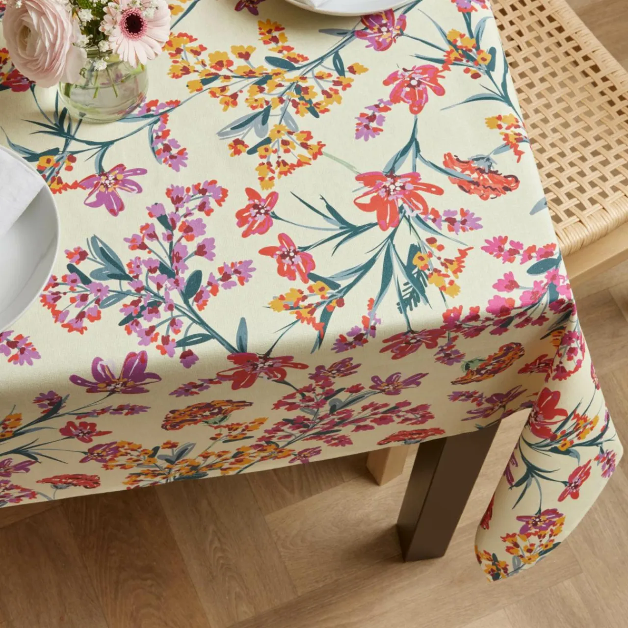 EMINZA Nappe rectangulaire coton enduit (150 x 350 cm) Margot Multicolore Online