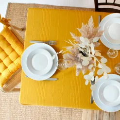 ENJOY HOME Nappe rectangulaire coton recyclé (140 x 240 cm) Bombay Jaune moutarde Online
