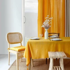 ENJOY HOME Nappe rectangulaire coton recyclé (140 x 240 cm) Bombay Jaune moutarde Online
