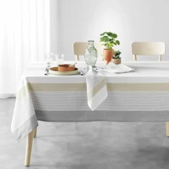 douceur d'intu017drieur Nappe rectangulaire coton tissé (140 x 240 cm) Iliade he Blanc Hot