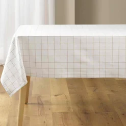 douceur d'intu017drieur Nappe rectangulaire coton (140 x 240 cm) Axel he Blanc Discount