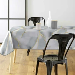 douceur d'intu017drieur Nappe rectangulaire enduite PVC (140 x 240 cm) Marbrelle e Gris Online