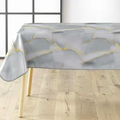 douceur d'intu017drieur Nappe rectangulaire enduite PVC (140 x 240 cm) Marbrelle e Gris Online