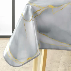douceur d'intu017drieur Nappe rectangulaire enduite PVC (140 x 240 cm) Marbrelle e Gris Online