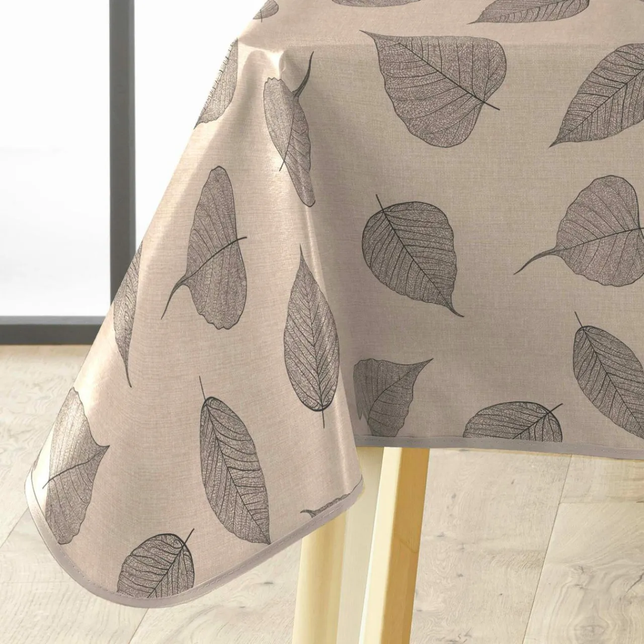 douceur d'intu017drieur Nappe rectangulaire enduite PVC (140 x 240 cm) Feuillys Beige Outlet