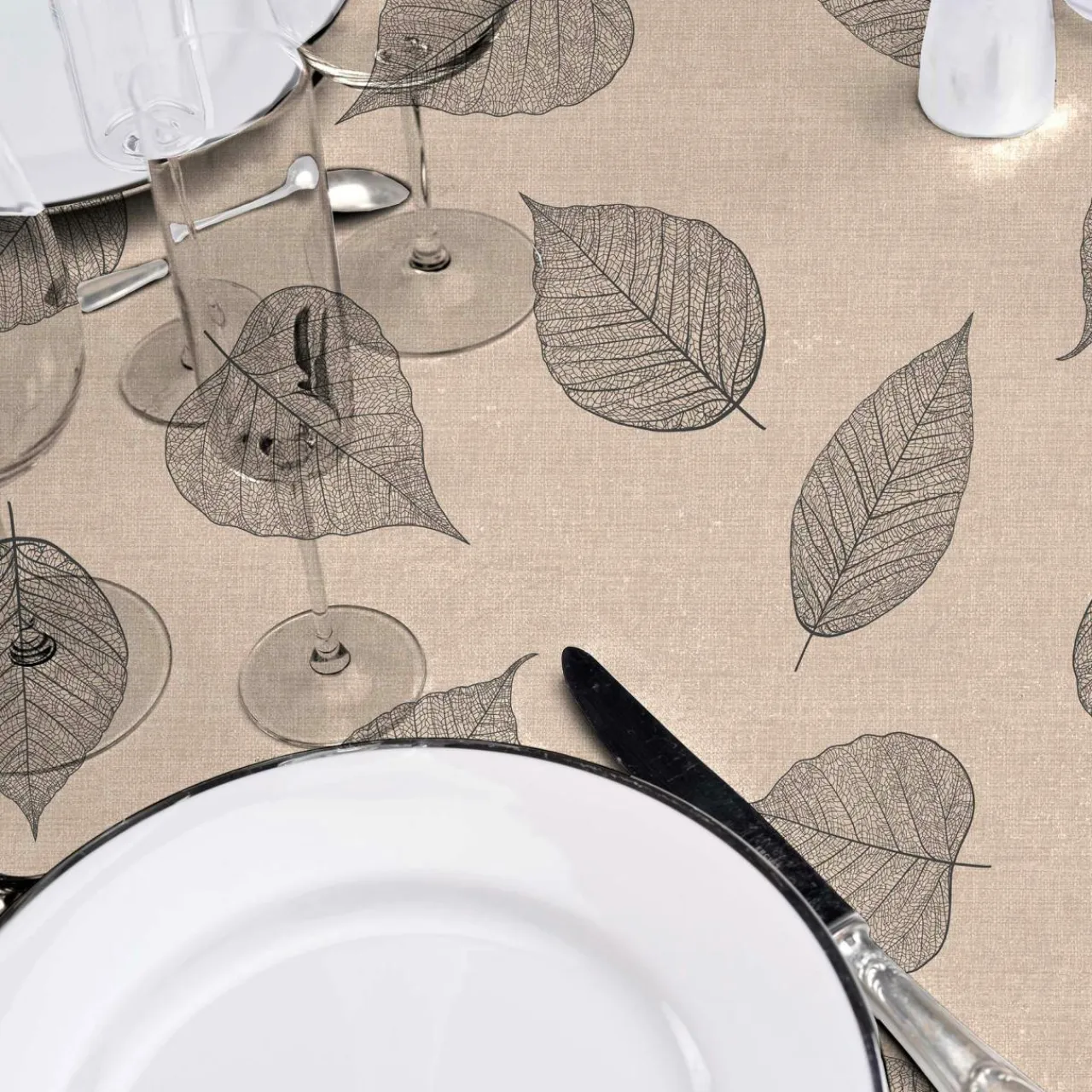 douceur d'intu017drieur Nappe rectangulaire enduite PVC (140 x 240 cm) Feuillys Beige Outlet