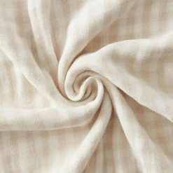 EMINZA Nappe rectangulaire gaze de coton (150 x 350 cm) Gaïa vichy Beige Best