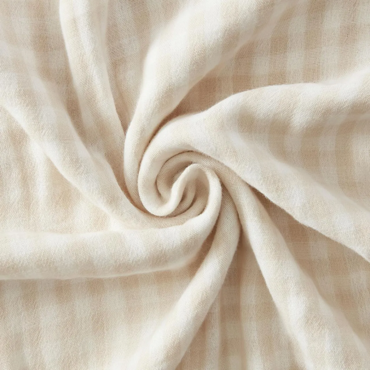 EMINZA Nappe rectangulaire gaze de coton (150 x 250 cm) Gaïa vichy Beige Best