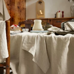 EMINZA Nappe rectangulaire lin lavé (170 x 250 cm) Louise Beige New