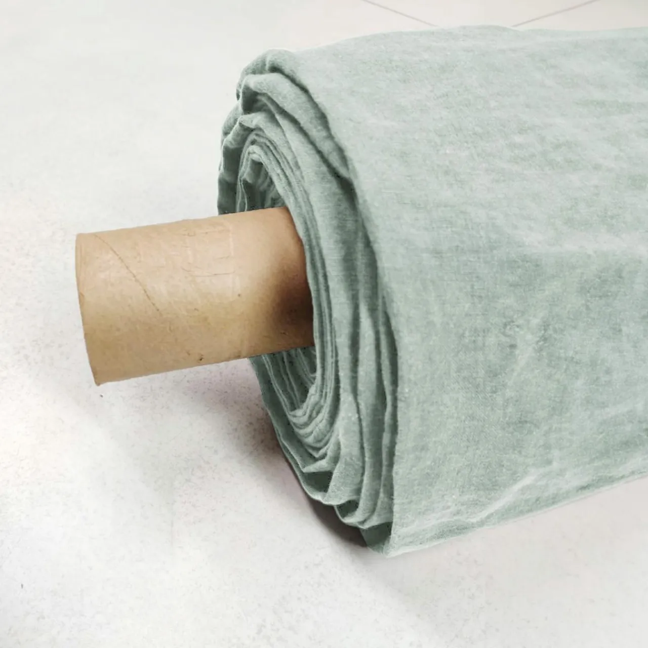 EMINZA Nappe rectangulaire lin lavé (170 x 350 cm) Louise Vert Eucalyptus Outlet