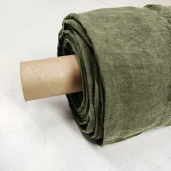 EMINZA Nappe rectangulaire lin lavé (170 x 350 cm) Louise Vert romarin Online