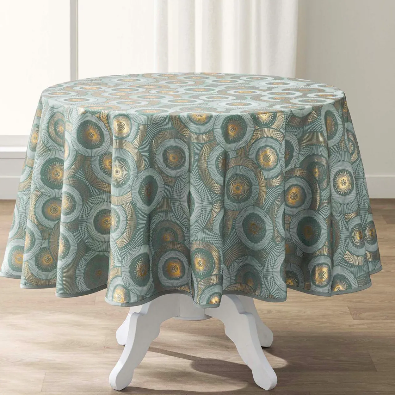douceur d'intu017drieur Nappe ronde anti tache (180 cm) Eclipse Vert sauge Outlet