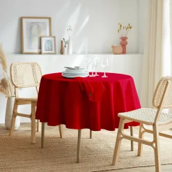 EMINZA Nappe ronde anti tache (180 cm) Elise Rouge Outlet