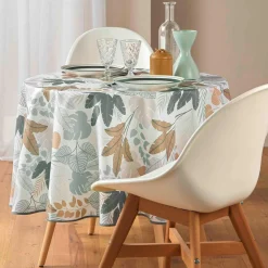 douceur d'intu017drieur Nappe ronde antitache (180 cm) Fidji e Vert Hot