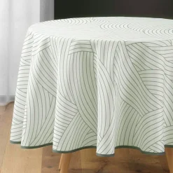 DOUCEUR D'INTERIEUR Nappe ronde anti tache (180 cm) Linea he Blanc Hot
