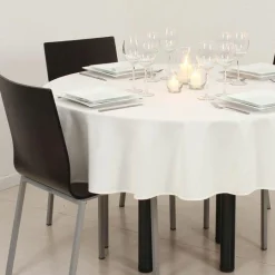 ATMOSPHERA Nappe ronde anti tache (D180 cm) Lina Ivoire