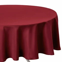 ATMOSPHERA Nappe ronde anti tache (D180 cm) Lina Rouge Bordeaux Hot