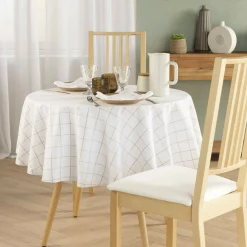 douceur d'intu017drieur Nappe ronde coton (180 cm) Axel he Blanc