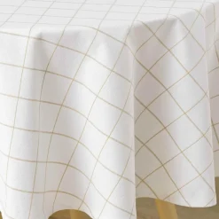 douceur d'intu017drieur Nappe ronde coton (180 cm) Axel he Blanc