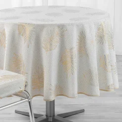DOUCEUR D'INTERIEUR Nappe ronde (D180 cm) Sunny Gold Or Discount