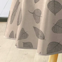 douceur d'intu017drieur Nappe ronde enduite PVC (160 cm) Feuillys Beige Sale