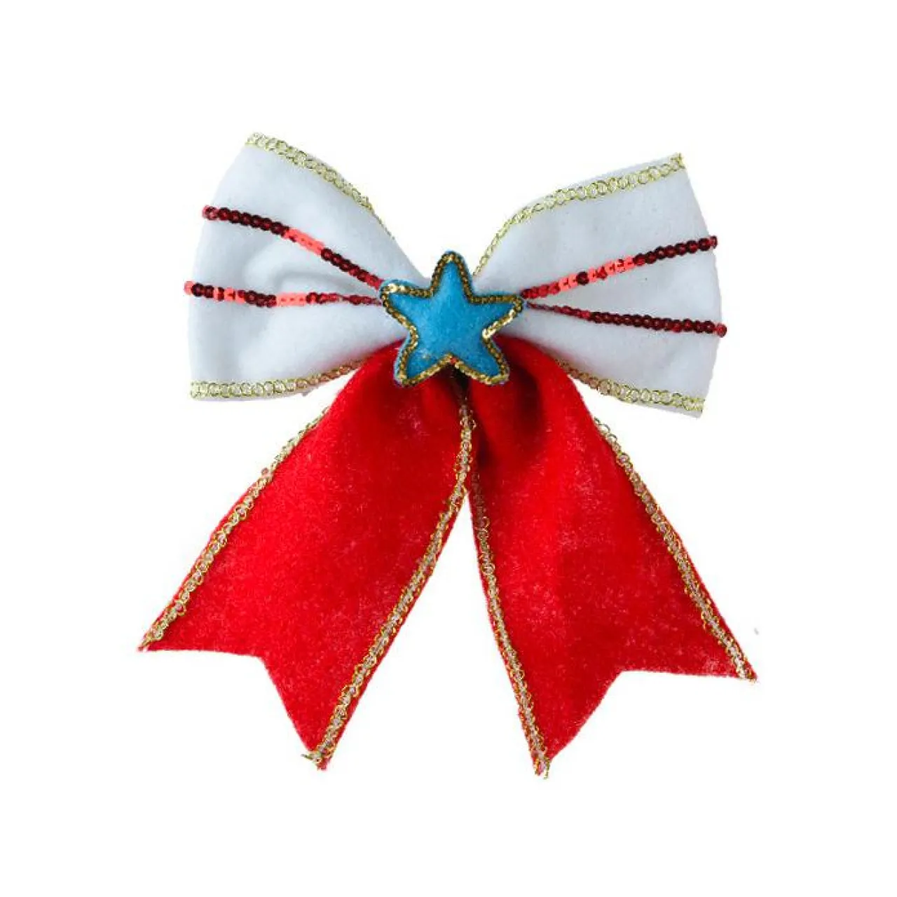KAEMINGK Noeud de Noël (H23 cm) Circus étoile Bleu Rouge Sale