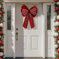 Feeric Lights & Christmas Noeud ruban Rayé (H60 cm) Rouge Best
