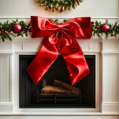 KOOPMAN Nœud de Noël Géant (H80 cm) Shiny Rouge