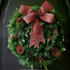 KAEMINGK Nœud de Noël (H26 cm) à carreaux Rouge Sale