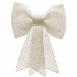 KAEMINGK Nœud pailleté (H14 cm) Royal Blanc Best