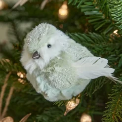 KAEMINGK Oiseau sur clip (H10 cm) Pinson Menthe blanche Vert New
