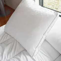 BLEU CALIN Oreiller carré ajustable (65 x 65 cm) Sensation Duvet Blanc