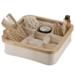 TENDANCE Organisateur carré pliable 9 compartiments (L30 x H10 cm) Purebamboo Ecru