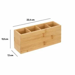 5 Five Simply Smart Organisateur de maquillage 4 compartiments Bambou Naturel Best