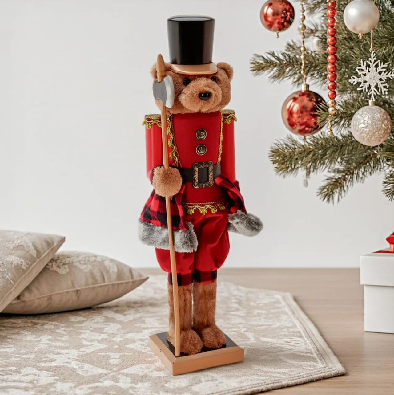 KOOPMAN Ours casse-noisette (H60 cm) Misha le soldat Rouge et Noir Sale