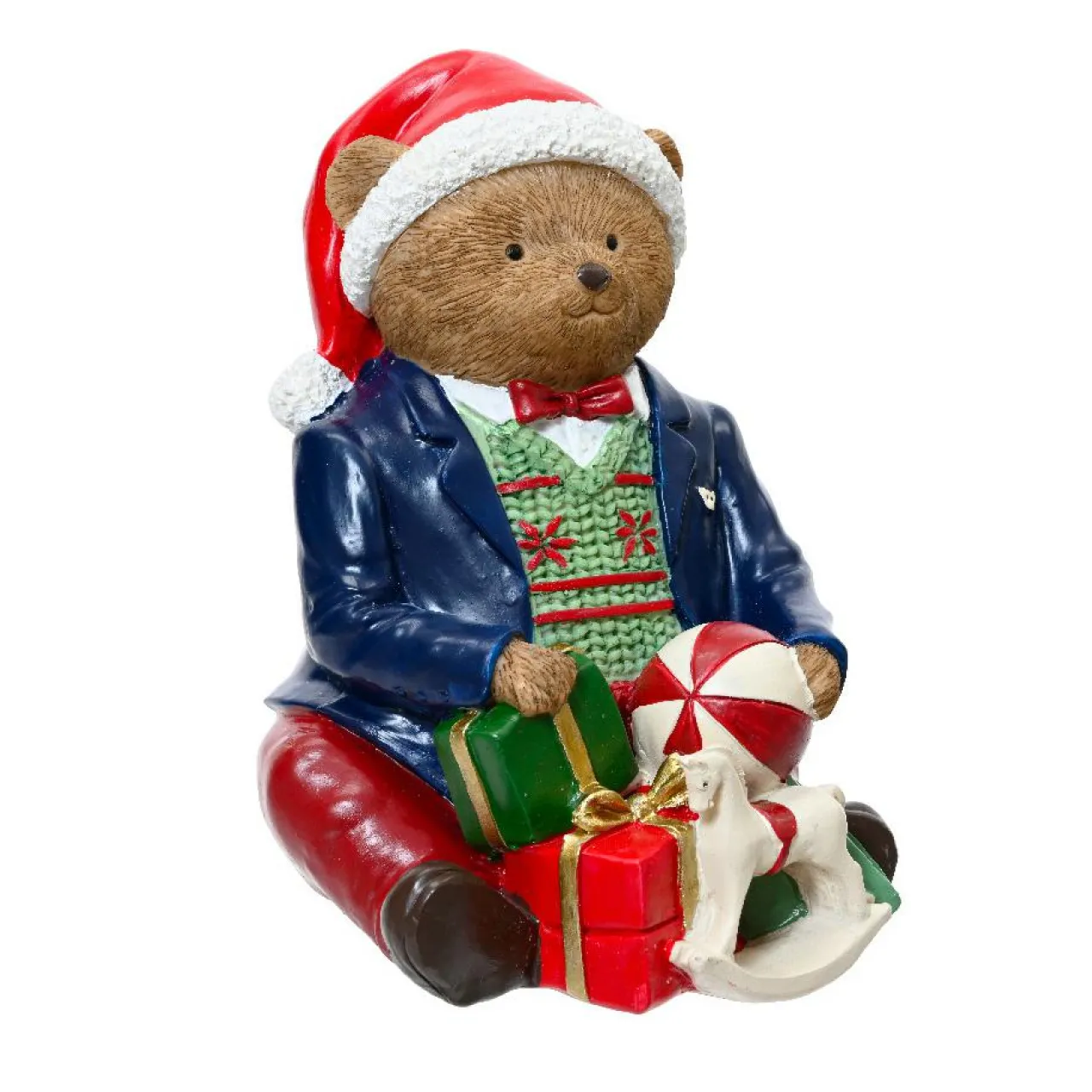 KAEMINGK Ours de Noël décoratif (H16 cm) Léo et ses cadeaux Multicolore Outlet